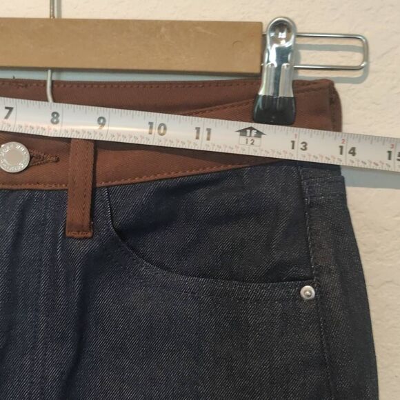 WeWoreWhat Jeans Womens Size 26 Dark Wash Straight High Rise Blue Brown - Picture 10 of 12